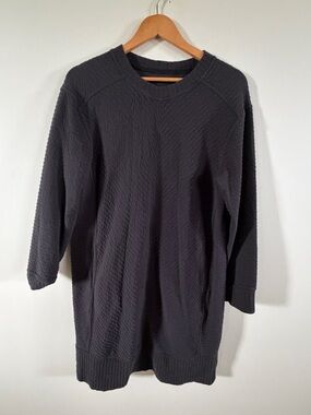 lululemon athletica Black Textured Crewneck Sweatshirt dress  on repeat size 12